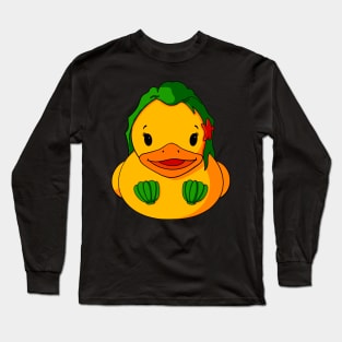 Green Mermaid Rubber Duck Long Sleeve T-Shirt